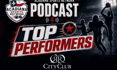 Acadiana Sports Network podcast logo featuring top cross country performers.