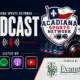 Acadiana Sports Network Podcast logo with microphone and sports emblem.